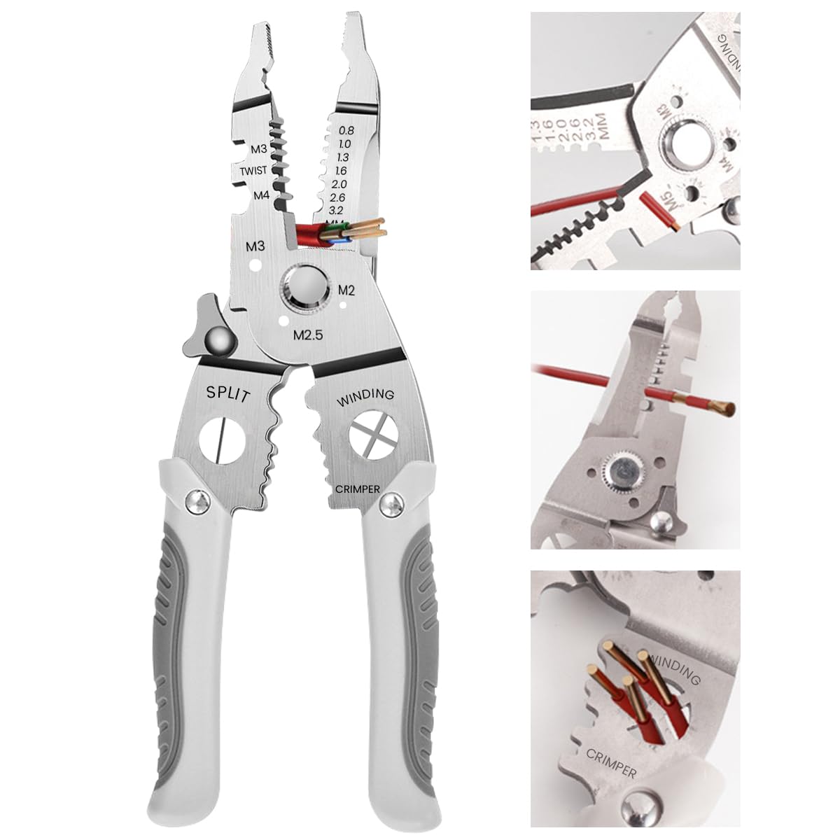 Serplex Wire Stripper Wire Cutter Multifunctional Wire Cutter Tool Wire Stripper and Cutter Cable Cutter Plier Wire Plier Multipurpose Crimping Tool for Electrical Cable Cutting (0.8-3.2mm) Serplex Wire Stripper Wire Cutter Multifunctional Wire Cutter Tool Wire Stripper and Cutter Cable Cutter Plier Wire Plier Multipurpose Crimping Tool for Electrical Cable Cutting (0.8-3.2mm)